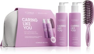 ICONIQUE Professional CARING LIKE YOU Set Shampoo 250 ml Conditioner 250 ml BrushArt Brush