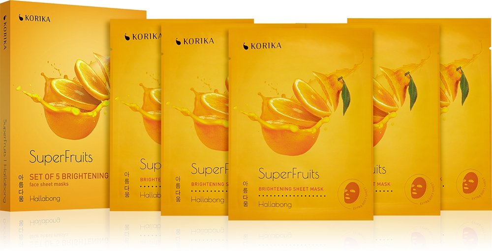KORIKA SuperFruits Hallabong - Set of 5 Brightening Face Sheet Masks